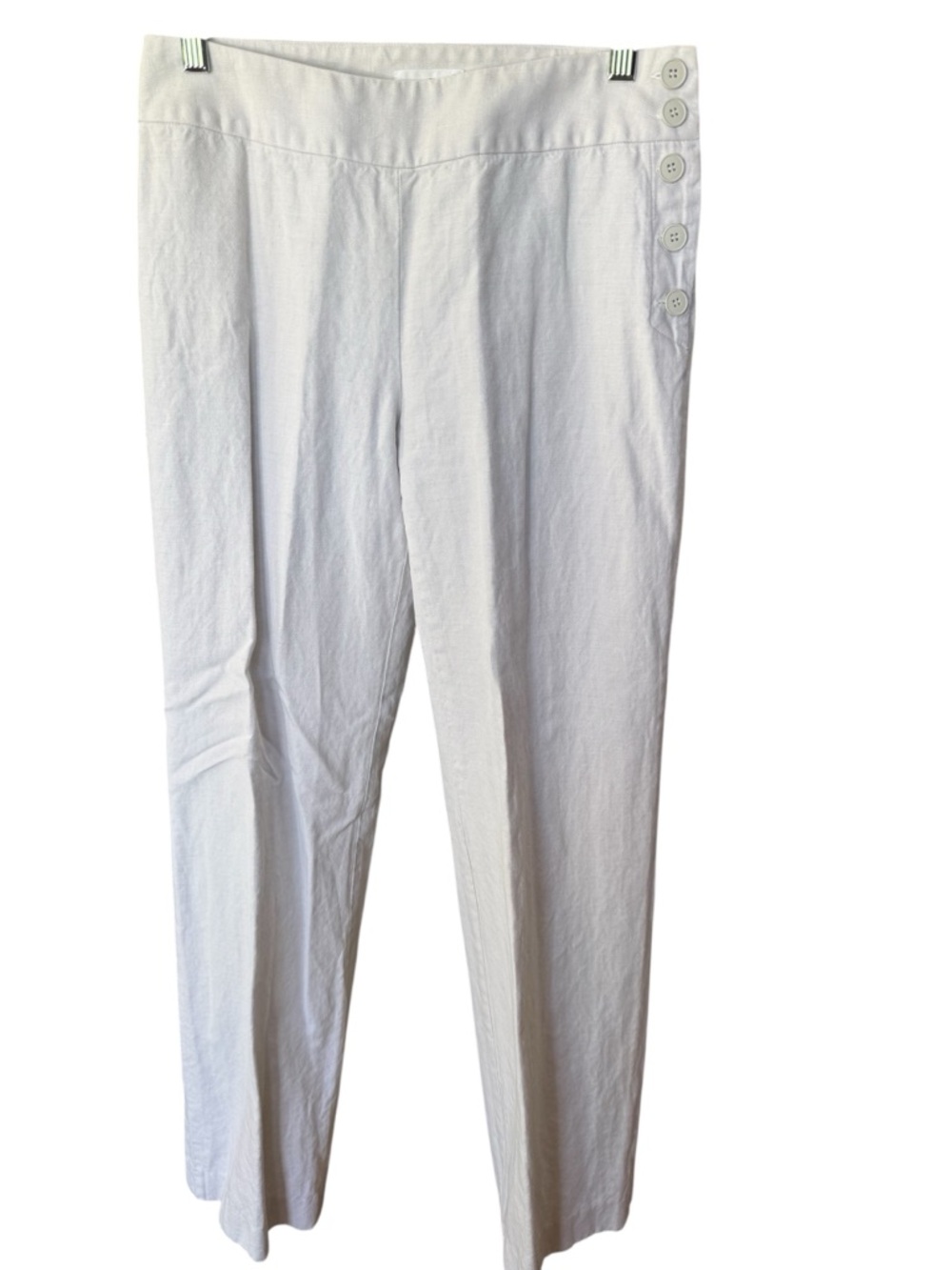 Agnes B France women’s linen pants in light gray size 38 Minimalist